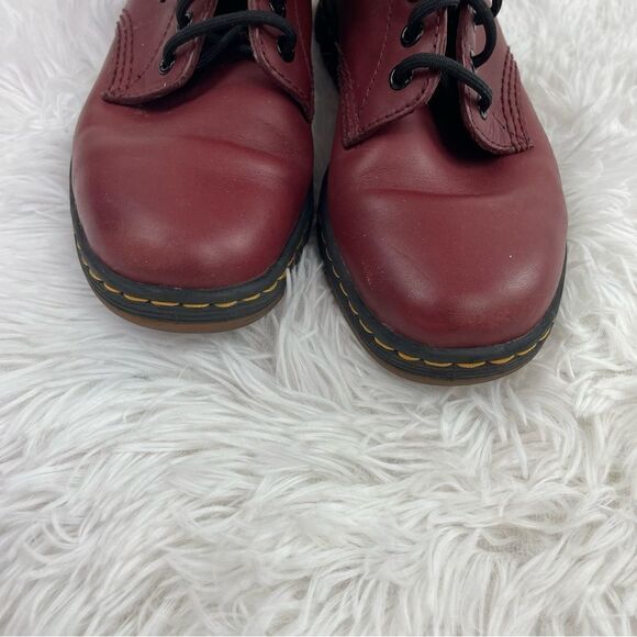 Dr. Martens Pascal Red Leather Lace Up High Top Boots - Picture 3 of 10